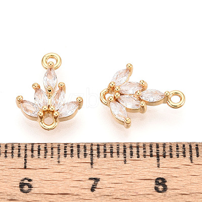 Brass Pave Clear Cubic Zirconia Connector Charms X-KK-T078-03G-03-1