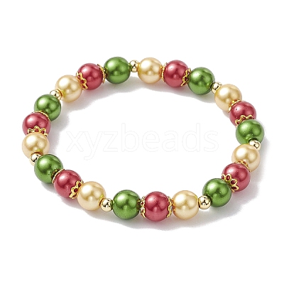 Glass Round Beaded Stretch Bracelets BJEW-JB10080-1