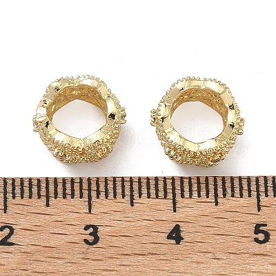 Clover Brass Clear Cubic Zirconia European Beads KK-D228-22G-1