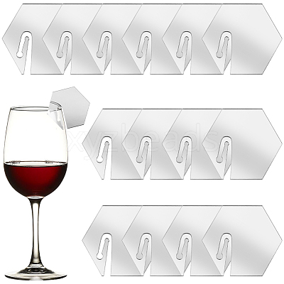 Acrylic Mirror Wine Glass Charms AJEW-SC0002-53C-02-1