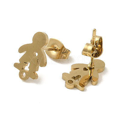 Ion Plating(IP) 304 Stainless Steel Stud Earring Findings STAS-I206-62G-1