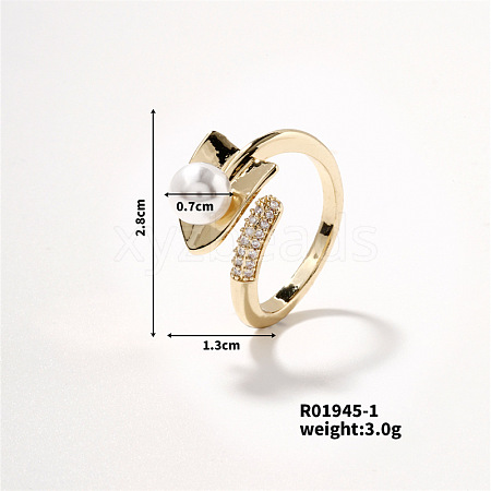 Chic Geometric Brass Open Cuff Ring MJ6882-4-1