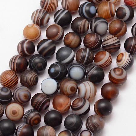 Natural Striped Agate/Banded Agate Bead Strands G-K166-11-8mm-01-1