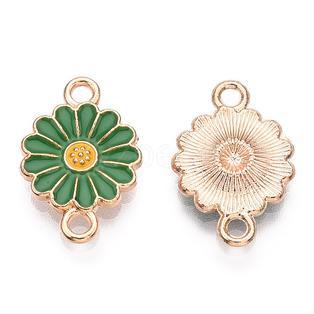 Zinc Alloy Enamel Sunflower Connector Charms ENAM-E011-01KCG-02-1