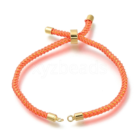 Braided Cotton Cord Slider Bracelet Making MAK-R001-01G-07-1