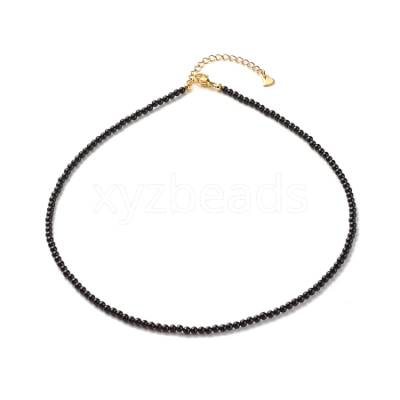 Natural Dyed & Heated Black Agate Beaded Necklaces for Women NJEW-JN03789-06-1