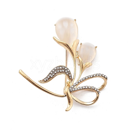 Flower Alloy Brooch JEWB-C037-33B-G-1