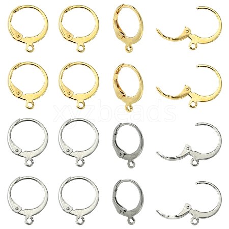 40Pcs 2 Colors 304 Stainless Steel Leverback Earring Findings STAS-FS0001-72-1