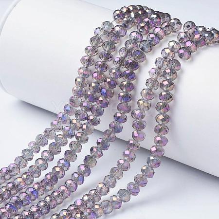 Electroplate Transparent Glass Beads Strands EGLA-A034-T4mm-G05-1