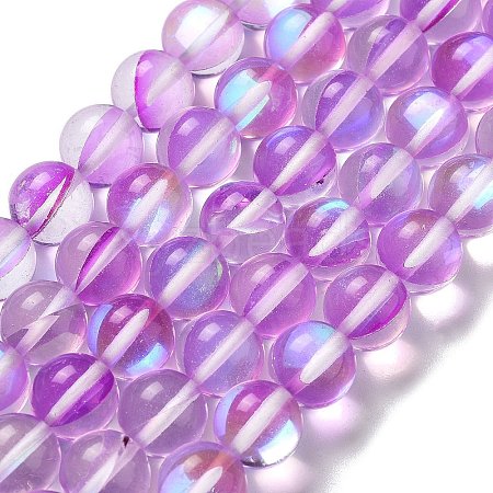 Synthetic Moonstone Beads Strands G-P528-J03-19-1