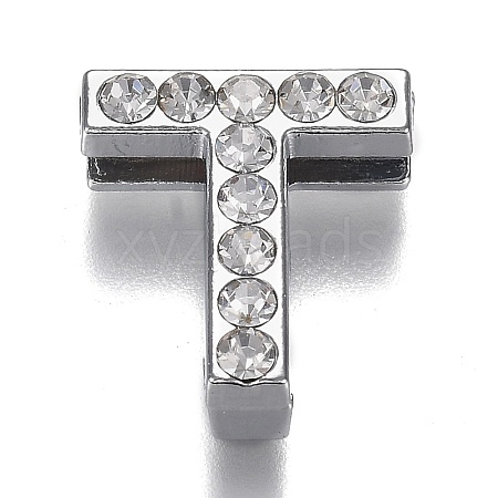 Alloy Letter Slide Charms RB-F034-01T-P-RS-1