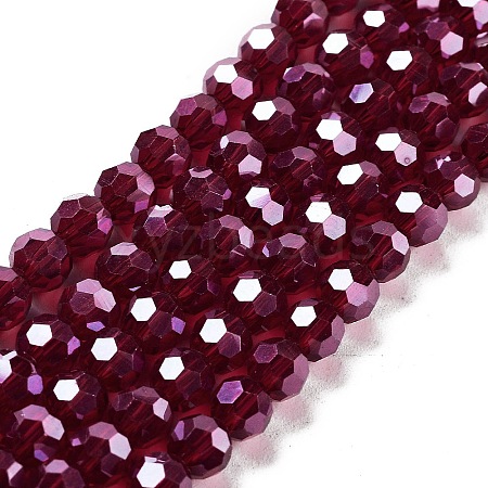 Electroplate Transparent Glass Beads Strands EGLA-A035-T6mm-A02-1