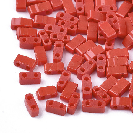 2-Hole Opaque Glass Seed Beads SEED-S023-05E-1