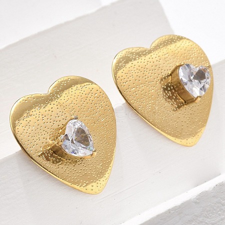 Brass & Glass & Plastic Stud Earrings EJEW-D302-03G-01A-1