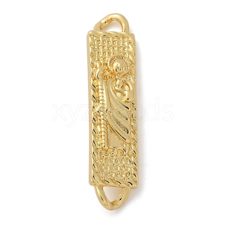 Brass Rectangle Saint Jude Connector Charms KK-M319-07G-1