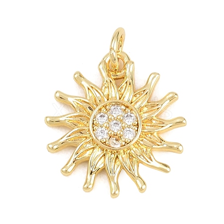 Brass Micro Pave Clear Cubic Zirconia Pendants LS-KK-D258-08G-02-1