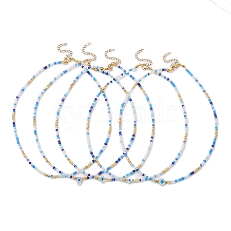 Glass Beaded Necklaces NJEW-JN04896-1