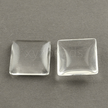 Transparent Glass Square Cabochons GGLA-S022-12mm-1