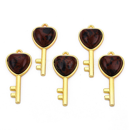 Natural Mahogany Obsidian Pendants G-N326-158-09-1