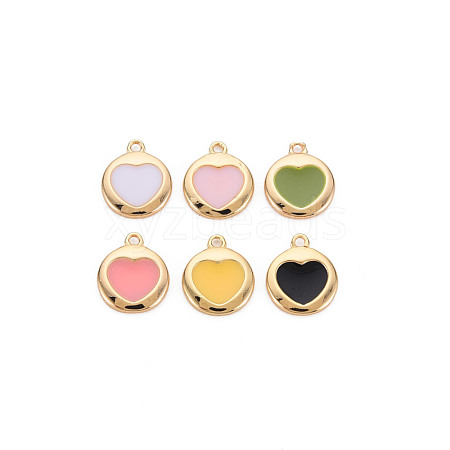 Brass Enamel Charms KK-S356-668G-NF-1