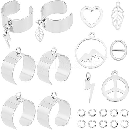 Unicraftale DIY Charm Cuff Ring Making Kit DIY-UN0003-69-1