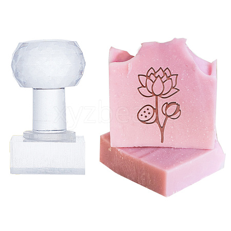 Clear Acrylic Soap Stamps with Small Handles DIY-WH0444-007-1