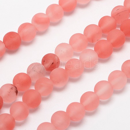 Cherry Quartz Glass Beads Strands G-D684-10mm-1