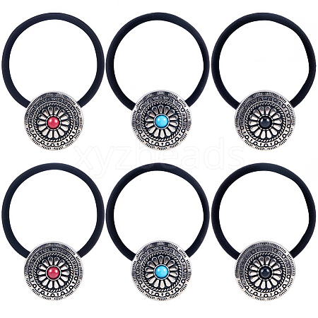 6Pcs 3 Colors Alloy Hair Ties DIY-CY0001-80B-1