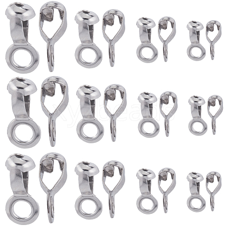 80Pcs 4 Styles 304 Stainless Steel Ball Chain Connectors FIND-SC0011-11-1