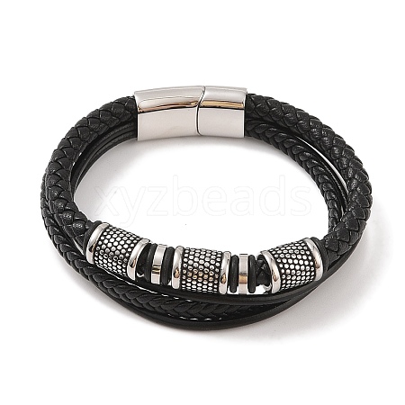 Braided Microfiber Leather Multi-strand Bracelets BJEW-B096-01A-1