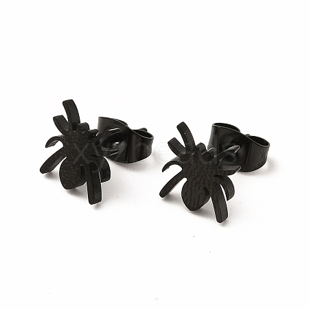 Halloween Spider 304 Stainless Steel Stud Earrings for Women X-EJEW-B019-01EB-1