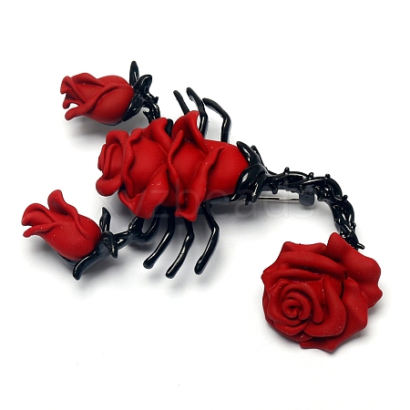 Rose Flower Scorpion Brooches PW-WGD728C-02-1