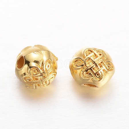 Round Alloy Beads PALLOY-L166-25G-1