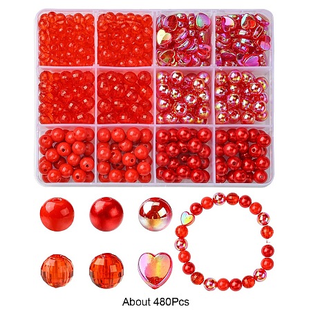 480Pcs ABS Imitation Pearl Beads OACR-YW0002-41-1