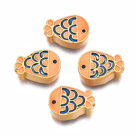 Rack Plating Alloy Enamel Beads ENAM-N056-037C-1