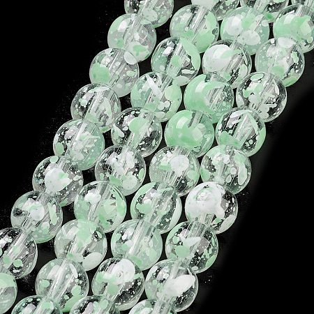 Baking Painted Transparent Glass Bead Strands DGLA-R053-02A-1