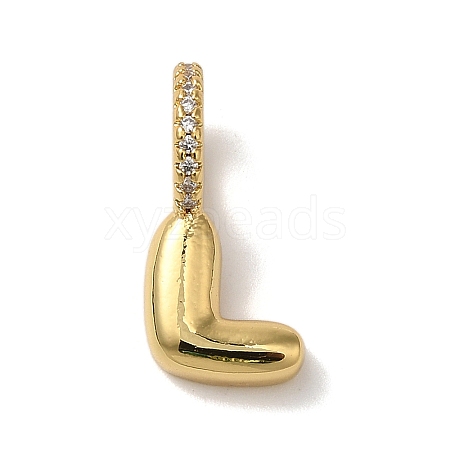 Brass Micro Pave Cubic Zirconia Pendants KK-K345-13L-G-1