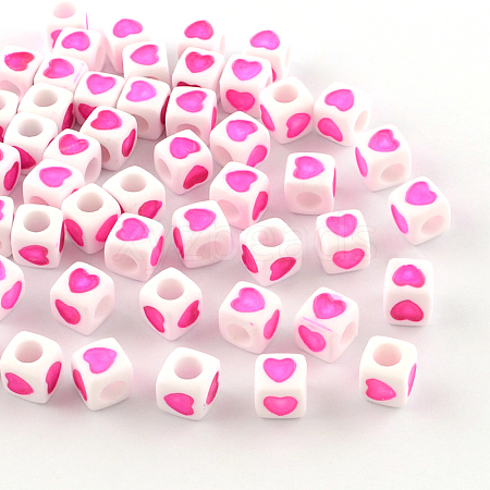 Opaque Acrylic European Beads X-OPDL-S078-07-1