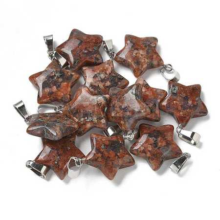 Natural Red Sesame Jasper Pendants G-B127-12P-03-1