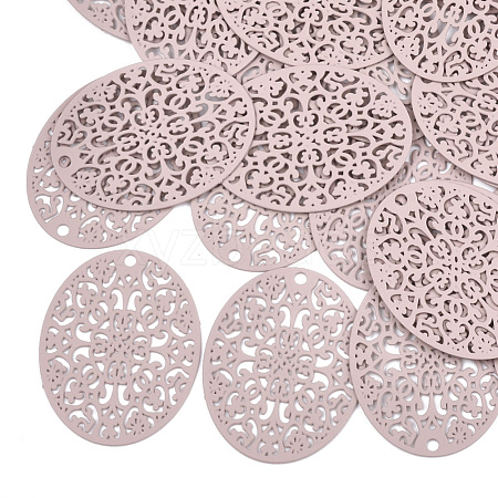 430 Stainless Steel Filigree Pendants STAS-T042-12E-1