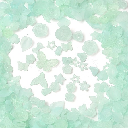 Frosted Transparent Acrylic Beads OACR-U006-03C-1