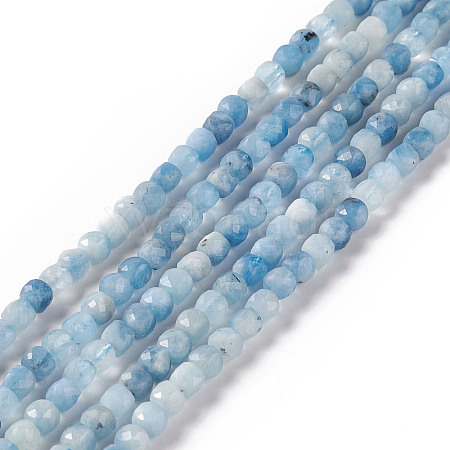 Natural Devil Blue Aquamarine Beads Strands G-F717-16B-1