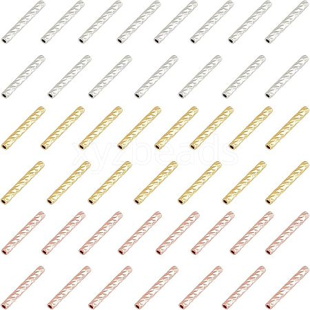 SUPERFINDING 40pcs 2 Color  Brass Tube Beads KK-FH0003-26-1