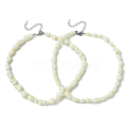 Natural Shell Beaded Necklaces for Women NJEW-JN05030-1