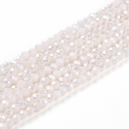 Electroplate Glass Beads Strands EGLA-A034-P1mm-B33-1