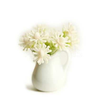 Resin Milk Bottle Flocking Flower Dessert Model PW-WG09933-09-1