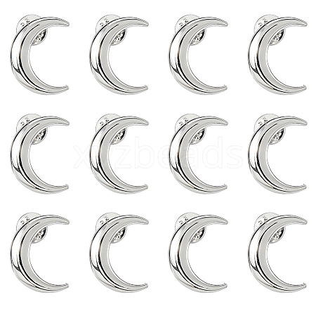 12Pcs Moon Alloy Lapel Pin Backs for Backpack Clothes JEWB-FH0002-79P-1