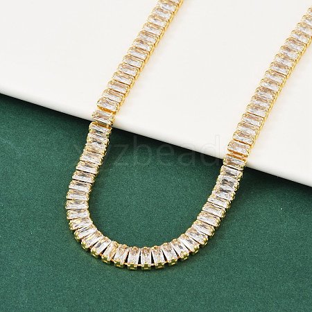 Clear Cubic Zirconia Classic Tennis Necklace for Girl Women Gift NJEW-A005-03G-1