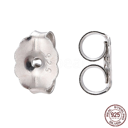 Rhodium Plated 925 Sterling Silver Ear Nuts STER-E041-11B-1