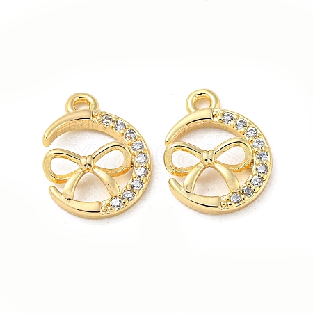 Brass Micro Pave Cubic Zirconia Charms KK-H460-58G-1